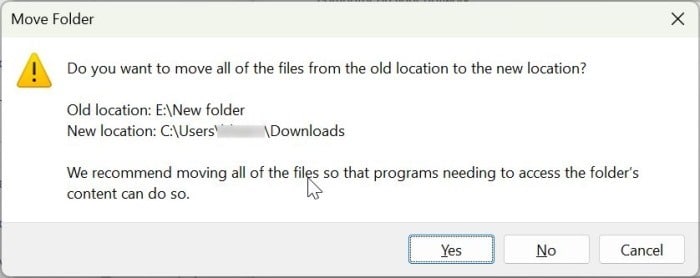 restore the default location of personal folders in Windows pic7
