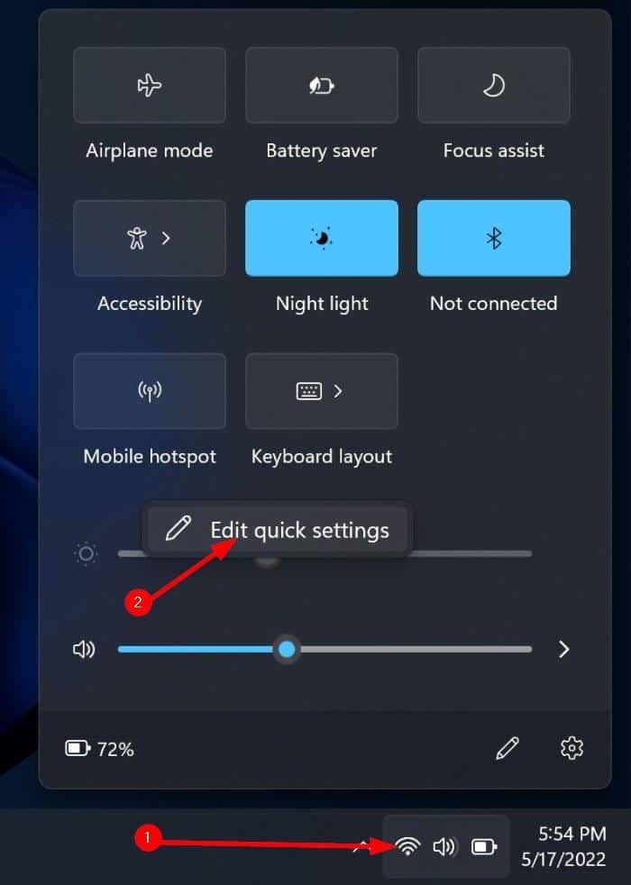 wifi icon missing from Windows 11 quick settings flyout pic2