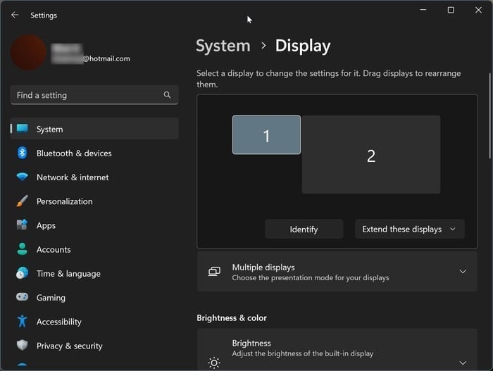 make laptop as main display in Windows 11 pic1