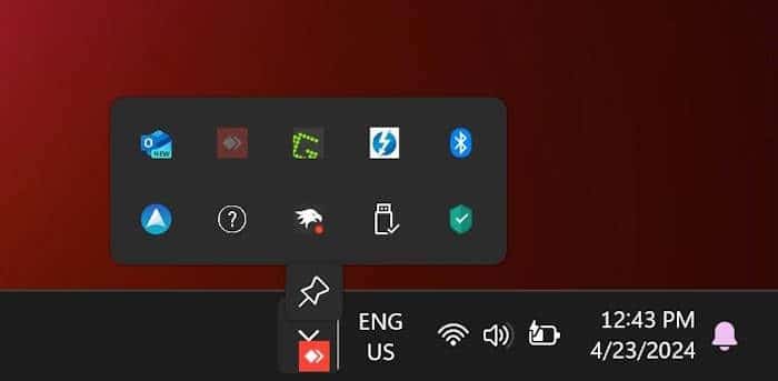show hidden icons on taskbar in Windows 11 pic2