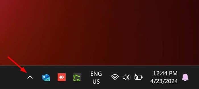 show hidden icons on taskbar in Windows 11 pic02
