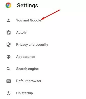 select the You and Google section