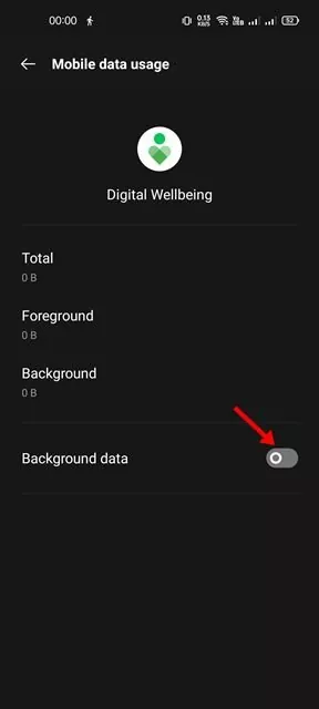 disable the Background data