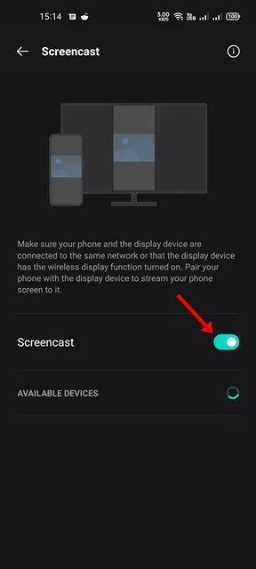 enable the Screencast feature