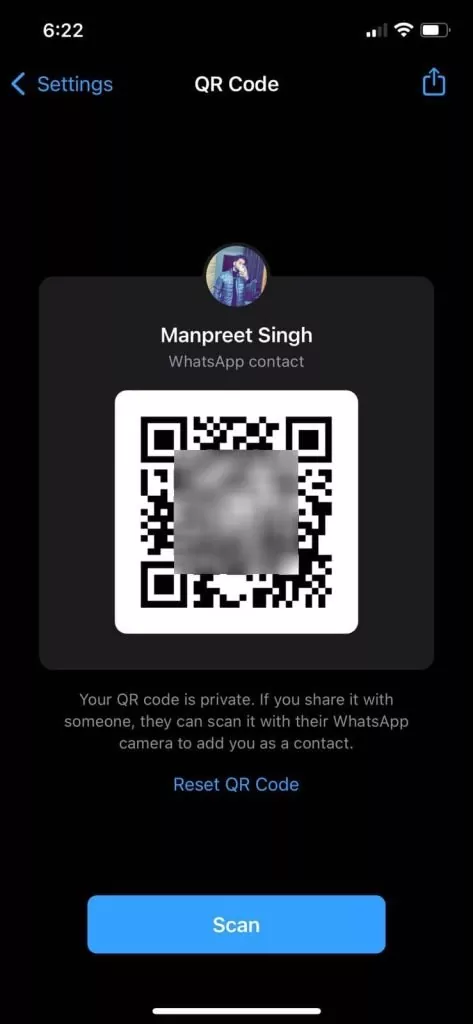 Create QR code for your whatsapp profile