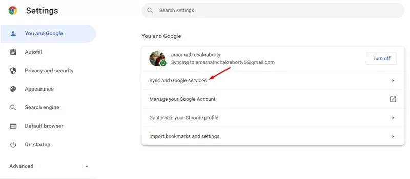 Sync and Google services