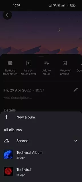 select the album