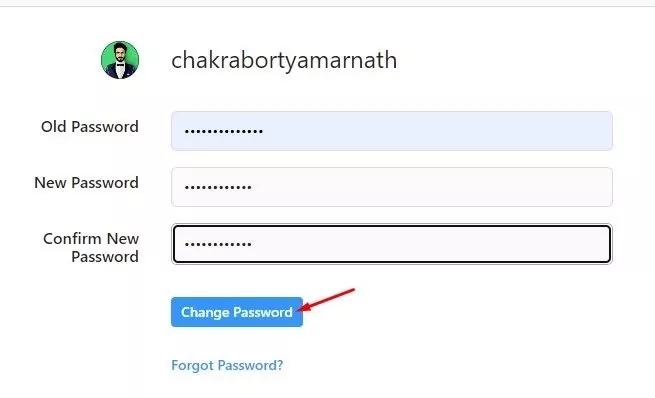 current and new password