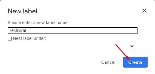 enter the Label name