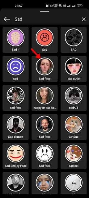 Sad face filters
