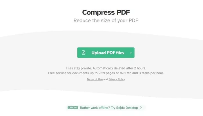 Sejda PDF Compressor