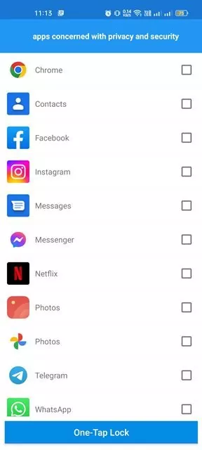 select the apps