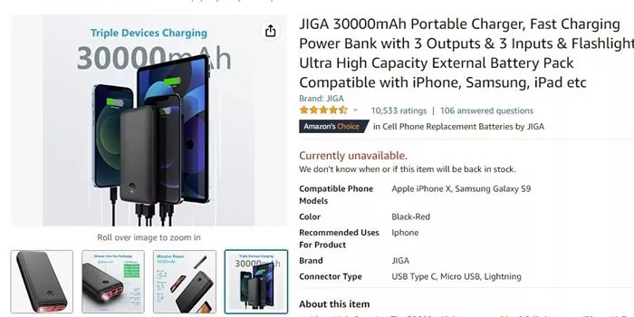 JIGA 30000mAh Portable Charger