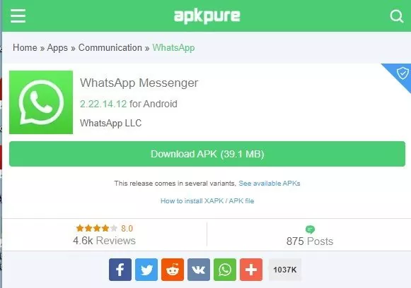 Use Websites to Download Android APK files
