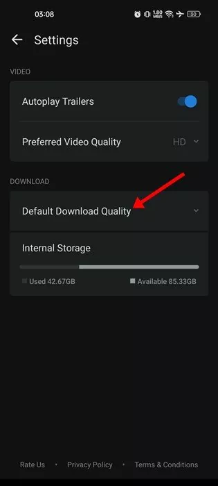 Default Download Quality
