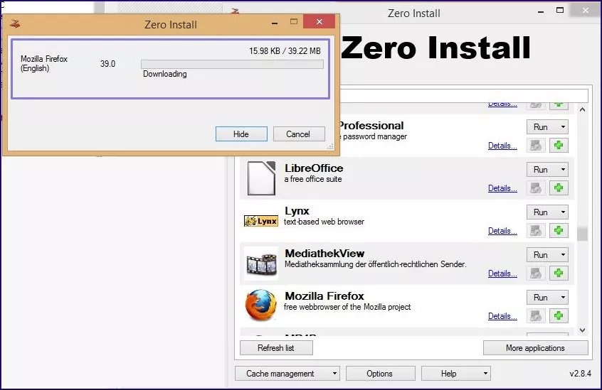 run the program within the Zero Install