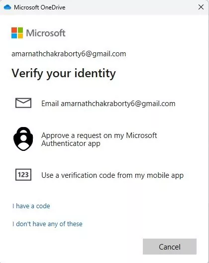 means to verify your identity