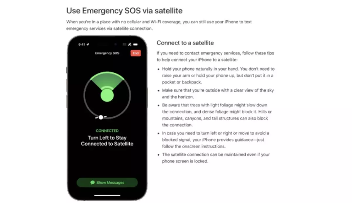 Apple Satellite Connectivity Feature in iPhone 14