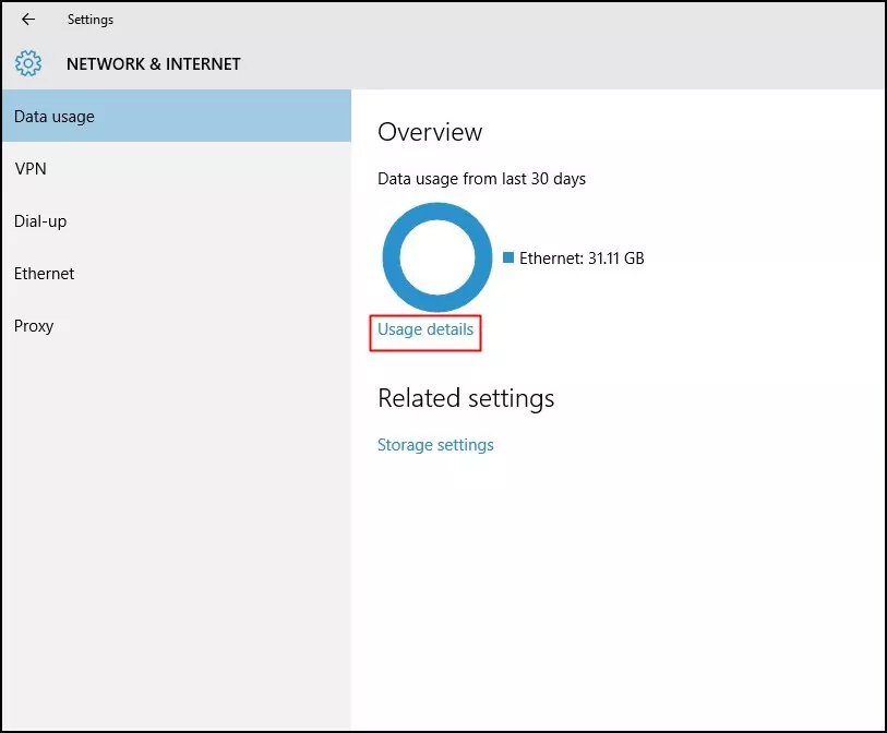Control The Data Usage In Windows 10