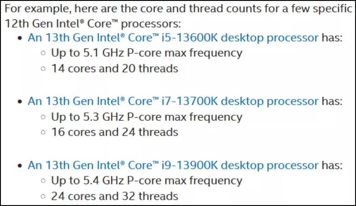Here's the Specification of the Intel 13th Gen Raptor Lake Processor