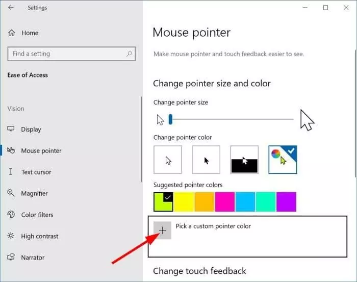 change mouse pointer cursor color in Windows pic2