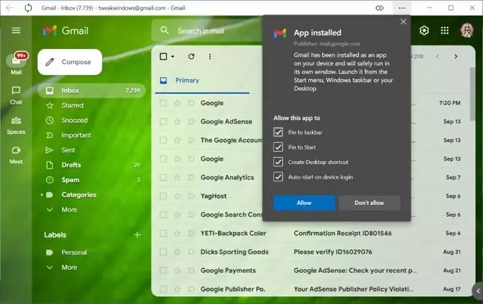install Gmail app in Windows pic8