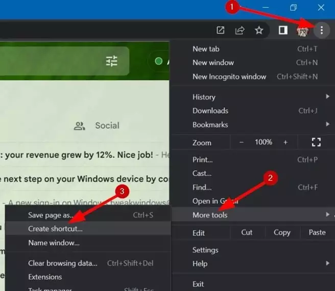 install Gmail app in Windows pic1