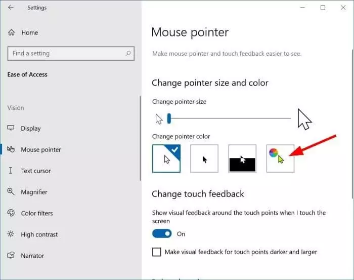 change mouse pointer cursor color in Windows pic1