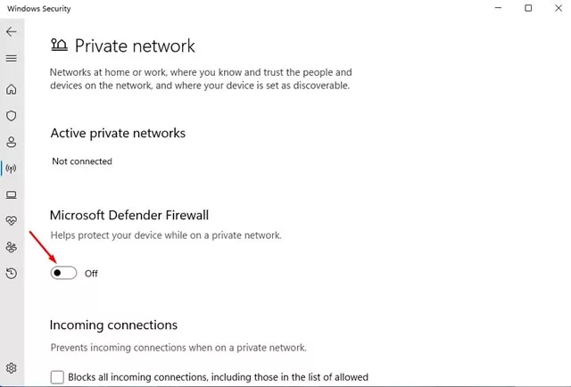 Microsoft defender firewall