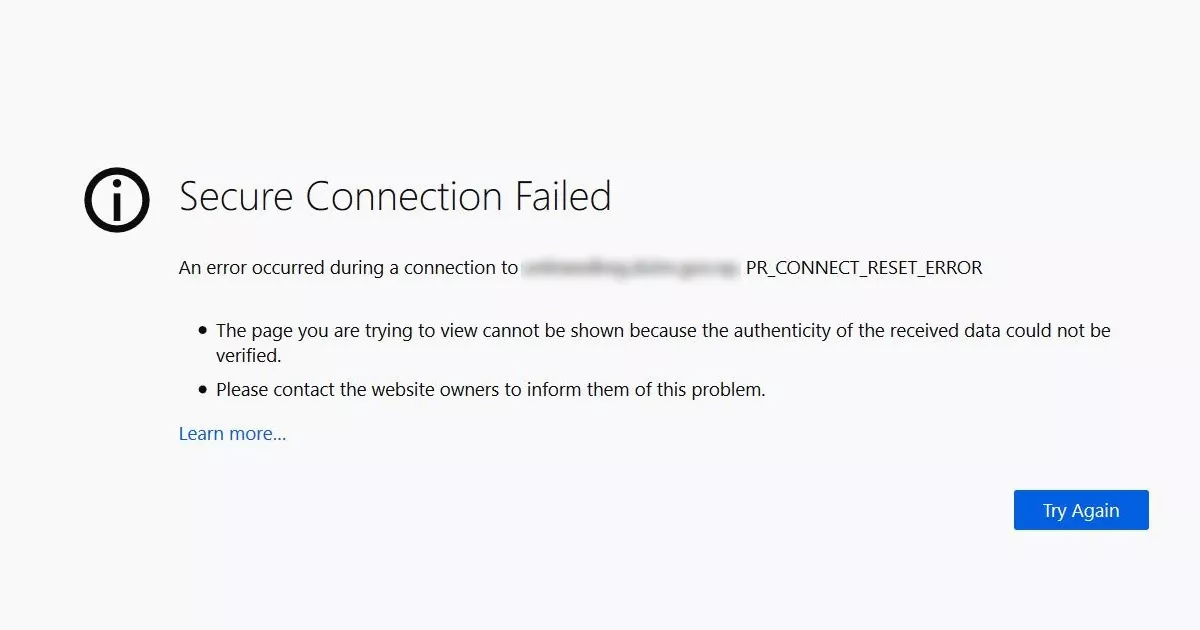 How to fix PR_CONNECT_RESET_ERROR on Firefox