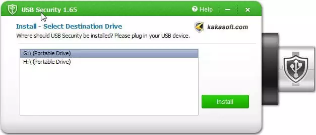 Double click on Kakasoft USB security and install it