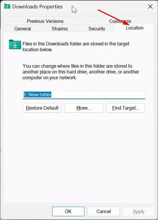 restore the default location of personal folders in Windows pic4