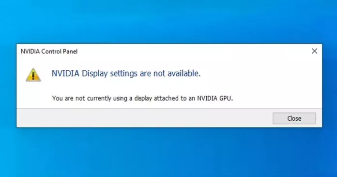 Fix You are not currently using a display attached to
