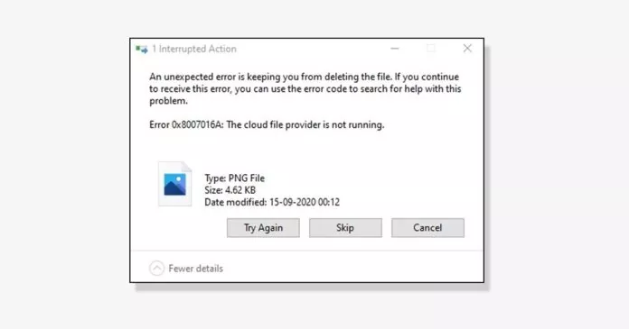 Fix OneDrive Error 0x8007016a Cloud File provider Is Not Working
