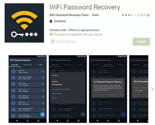 Download & install the Wifi Password Recovery app