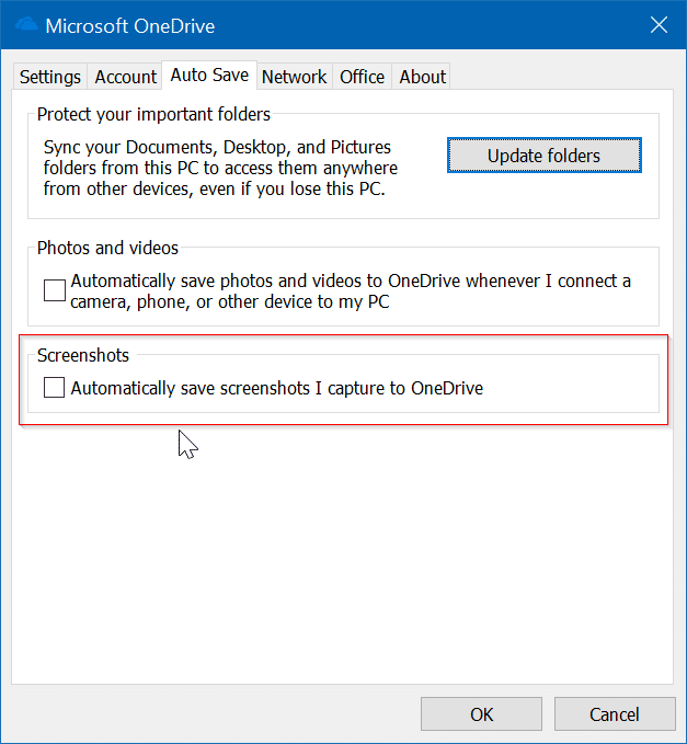 Windows 10 not saving screenshots in Screenshots folder pic2