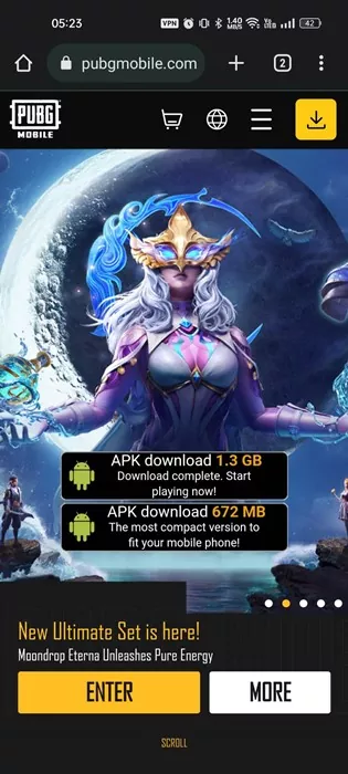 Sideload the Android Apk file from the official website