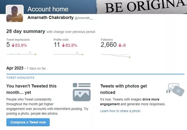 full statistic of your Twitter Profile