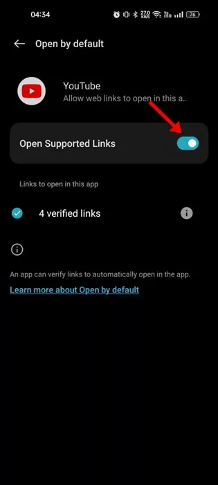 Open supported links