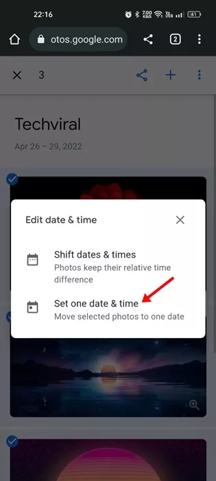 Set one date & time