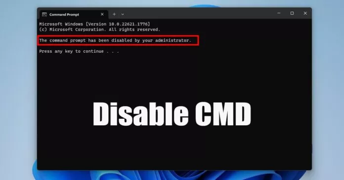 How to Disable Command Prompt on Windows 11 (2 Methods)