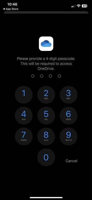 enter the four-digit passcode