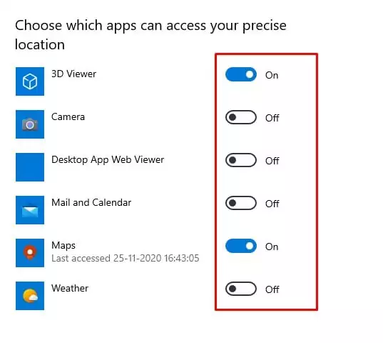choose which apps can access your precise location