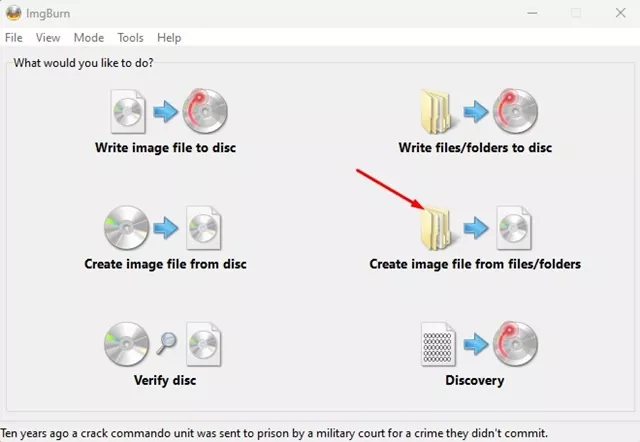 Create image file from files/folders