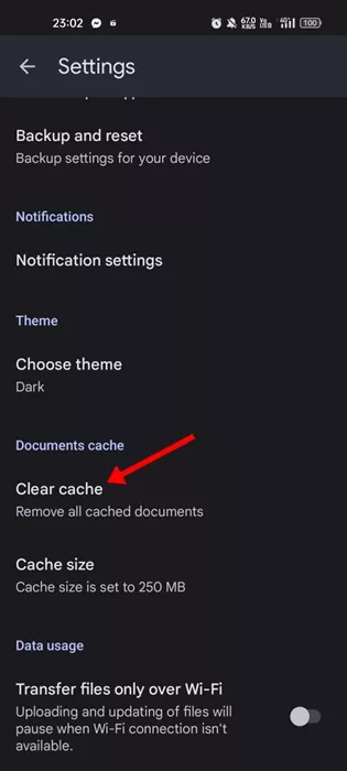 Clear Cache