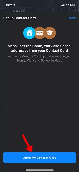 Open My Contact Card