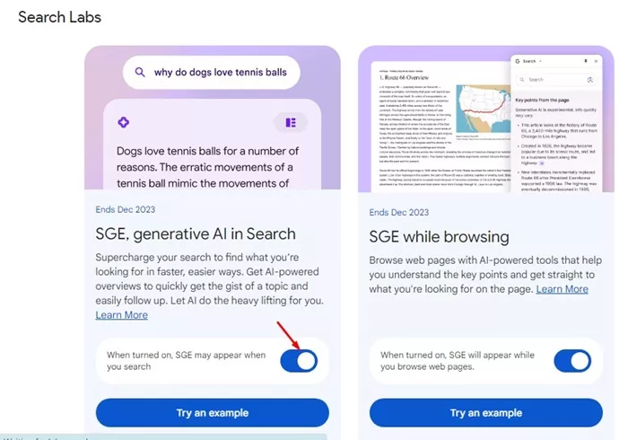 SGE, generative AI in search