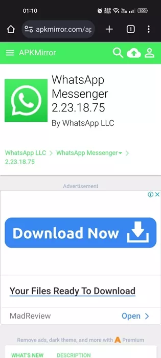 Use the Older Version of WhatsApp