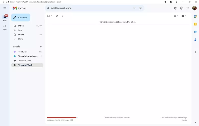 new Gmail shortcut