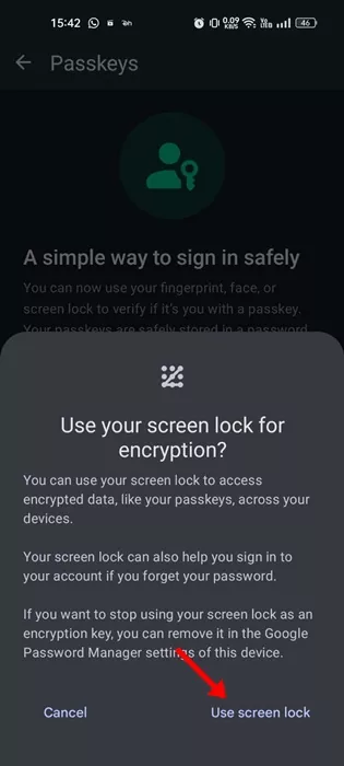 Use Screen lock